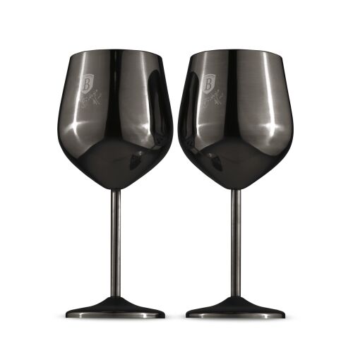 Berlinger Haus BH-8660 Black Rose Collection 2er-Set Weingläser aus Metall - Schwarz