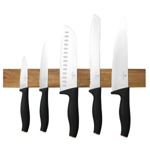 Berlinger Haus Black Rose Collection 6-piece knife set with acacia wood magnetic holder - Kitchen Knife