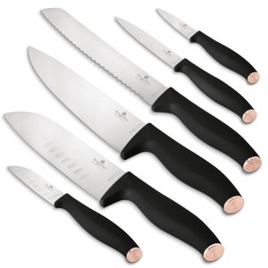 Berlinger Haus Black Rose 6-teiliges Messerset, schwarze und roségoldene Griffe - Küchenmesser