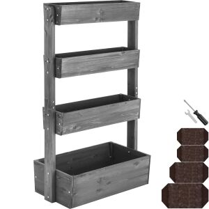 tectake Flora - Vertikálny záhon z dreva - 140cm 138871420 - Vyvýšené záhony