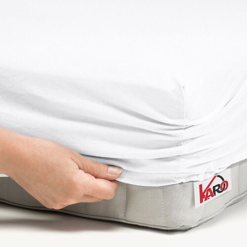 KARO Jersey Gumis Lepedő 70x140 cm - Fehér, Vastag Pamut