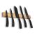 Berlinger Haus Black Rose knife set with magnetic acacia wood block, angled view
