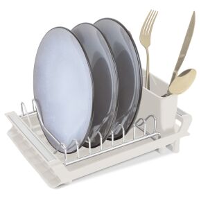 Close-up of Berlinger Haus Sahara Cream Dish Rack with Dishes - Kitchen tool
