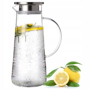 Cana din sticlă Koken 1.2L cu apă infuzată cu lămâie și rozmarin - Ulcioare