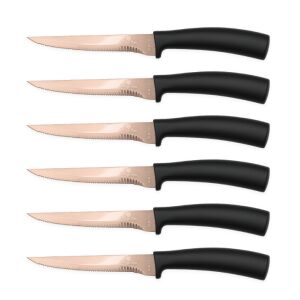Berlinger Haus Rose Gold Steakmesser Set, 6-teilig, schwarzer Griff - Küchenmesser