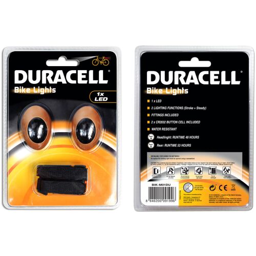 Duracell Front+Heck 1 LED Fahrradlicht Set 00919 138892726