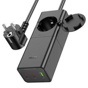 hoco. NS4 Sharp 65W GaN Elosztó - 1 hálózati, 2 USB-C, 1 USB-A 138897375 - Hoco