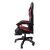 Side view of GOBORELAX black and red gaming chair with footrest