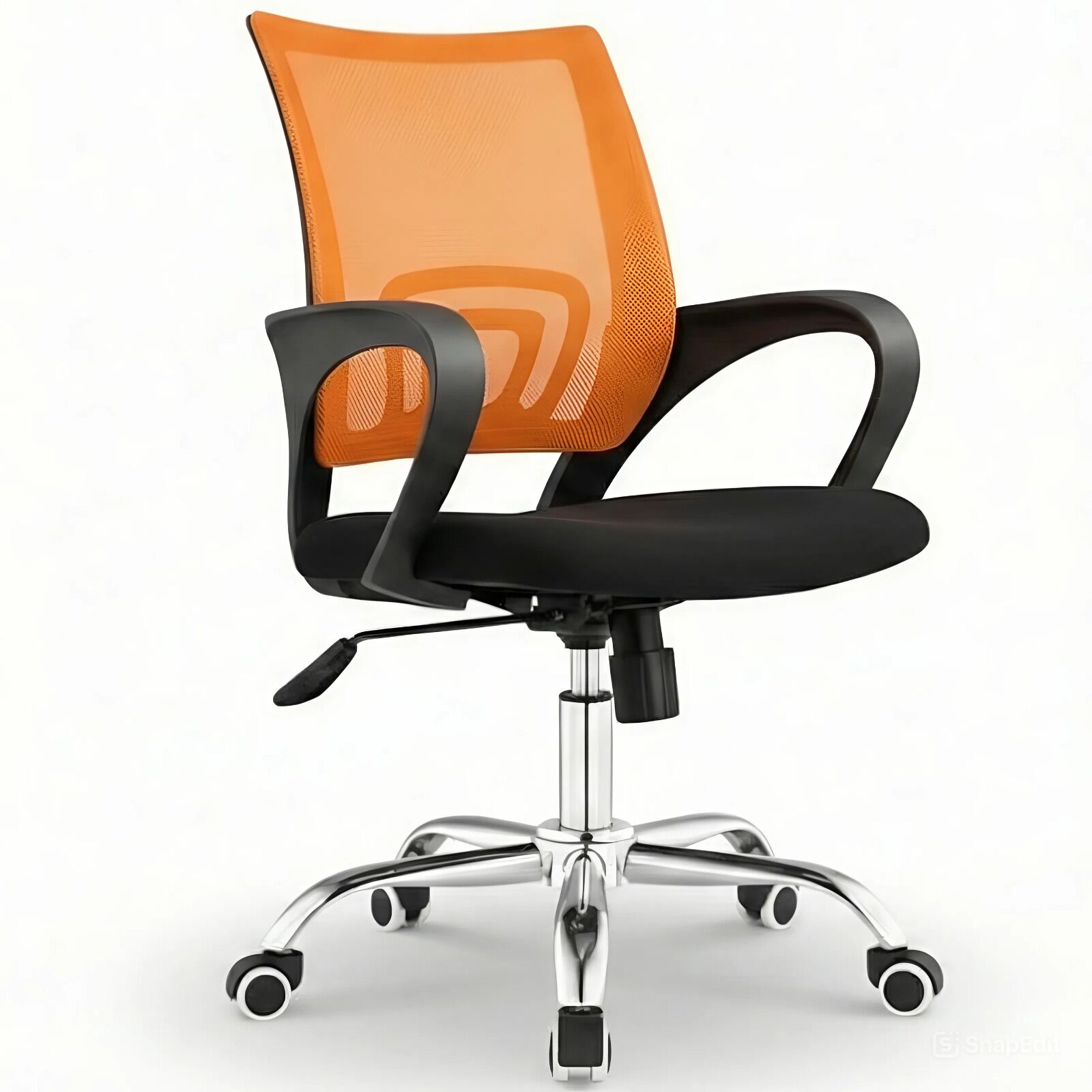 E-shop Ergonomická otočná kancelárska stolička Pepita - čierno-oranžová