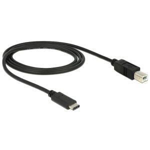 Delock USB Type-C - USB 2.0 B Kábel - 1m, Fekete 138910603 - USB kábel
