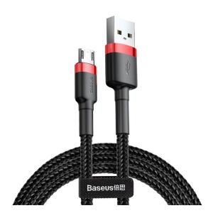BASEUS Cafule Micro USB Kábel - Törésgátló, Piros/Fekete 138913479 - Adatkábel