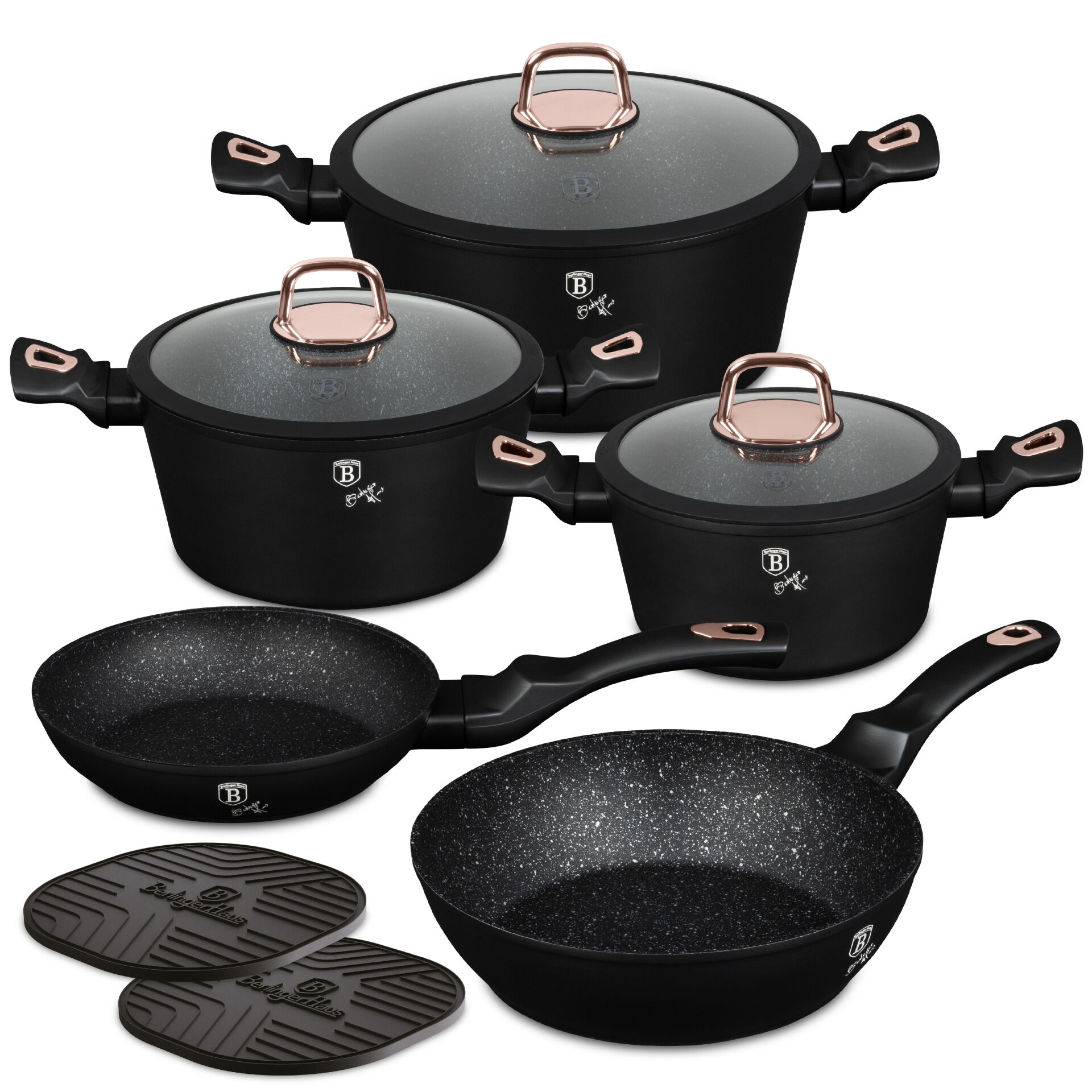 E-shop Berlinger Haus BH-8168N 10-dielna súprava riadu Black Rose Collec...