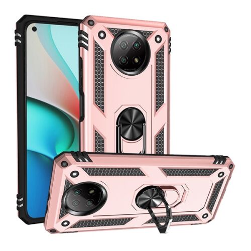 Redmi Note 9T 5G - Ütésálló Szilikon Tok Gyűrűvel - Rozéarany 138914166 - Gigapack