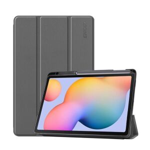 ENKAY Samsung Tab S6 Lite (10.4) Bőr Hatású Álló Tok - Sötétszürke, Ceruzatartóval 138914458 - Enkay