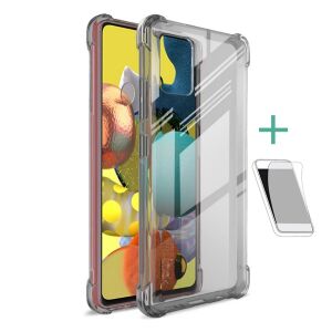 IMAK Samsung A51 ütésálló szilikon tok + fólia - Füstszínű 138915165 - Imak