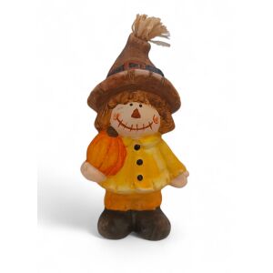 \u0150szi keru00e1mia figura-Halloween dekoru00e1ciu00f3-Su00e1rga, aranyos keru00e1mia madu00e1rijesztu0151 figura tu00f6kkel u00e9s boszorku00e1nykalappal Halloween dekoru00e1ciu00f3hoz - Őszi dekorációs kellék
