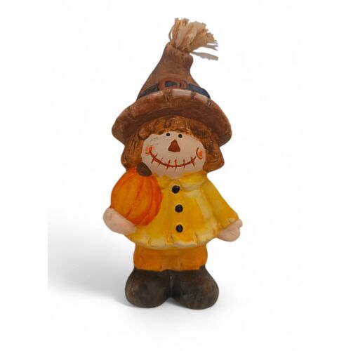 \u0150szi keru00e1mia figura-Halloween dekoru00e1ciu00f3-Su00e1rga, aranyos keru00e1mia madu00e1rijesztu0151 figura tu00f6kkel u00e9s boszorku00e1nykalappal Halloween dekoru00e1ciu00f3hoz