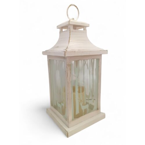 Téli lámpás-Karácsonyi lámpás-Fehér-28x10cm