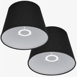 Két Navaris fekete lámpaernyő szett fehér belső béléssel - Lámpabúra