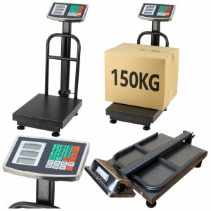 LEAN Elektronikus Platformmérleg - 150kg, 20g, 30x50cm, Fém