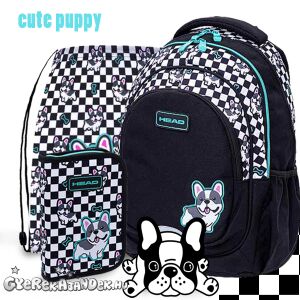 HEAD Kutyás Iskolatáska Szett - Bulldog Mintás, 42 cm 138918913 - Astra