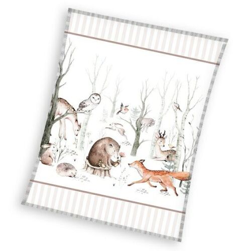 Erdei Állatos Mikroszálas Gyerektakaró - 110x140 cm 138920374