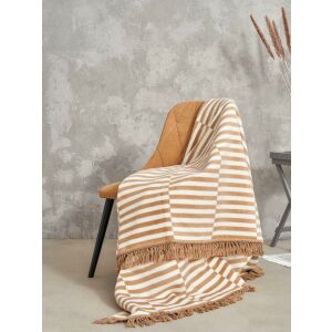 Beach Stripes Pamut Akril Takaró - 150x200 cm, Bézs, Rojtos 138920379 - Ágytakaró