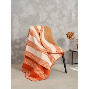 Pamut Akril Takaró - 150x200 cm - Cikcakk Csíkos Narancssárga 138920424 - Ágytakaró