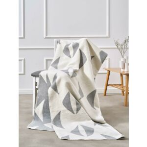 Akril Pamut Takaró - 150x200 cm, Szürke/Krém Croissants Minta 145224768 - Ágytakaró