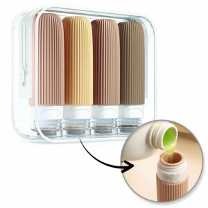 Szilikon Utazópalack Szett - 4 db, 90ml, Kozmetikai Tároló