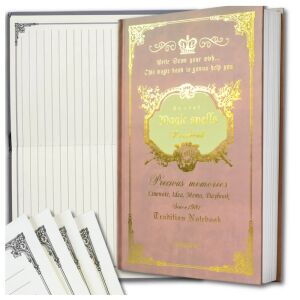 Exkluzív Retro Tervezőfüzet - Rózsaszín, 160 lapos, Díszített Borítóval