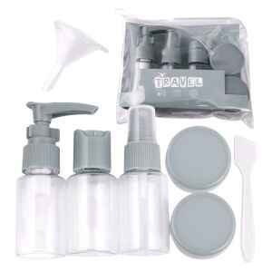 Utazó Kozmetikai Palack Szett - 7 részes, Szivárgásmentes