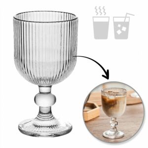 Bordázott Talpas Üvegpohár - Kávéhoz, Desszerthez - 255ml 145184023 - Fagylaltos kehely