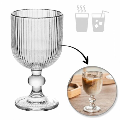 Bordázott Talpas Üvegpohár - Kávéhoz, Desszerthez - 255ml