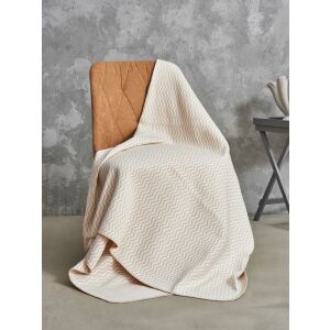 Púderkék Cikcakk Ágytakaró - 165x200 cm, Horgolt Szegéllyel 138921135 - Ágytakaró