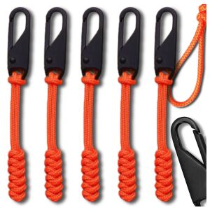 Cipzárhúzó Készlet - 5db Fém Karabineres, Narancssárga