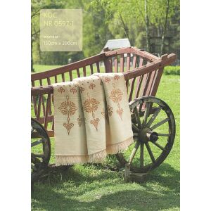 Akril Pamut Takaró - 150x200 cm, Krémszínű/Bézs, Rojtos 138921632 - Ágytakaró