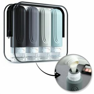 Utazó Szilikon Palack Szett - 4 x 90 ml, Szivárgásmentes