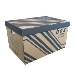 Archiváló konténer karton doboz fedeles 52x35x30cm, külön záródó levehető fedéllel Fornax 138922699 - Archiváló doboz