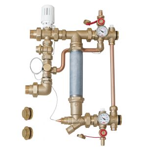 Giacomini R557RY043 termosztatikus keverőcsoport, 3 körös szeleppel és termosztatikus fejjel, 1", padlófűtéshez 138922985 - Giacomini