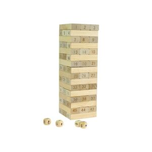 Drevená veža v hre Jenga, neznič! 138924136 - Jenga