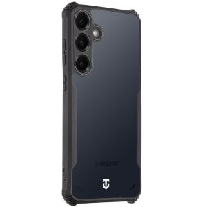 Tactical Quantum Stealth Szilikon Tok Samsung Galaxy S25 Plus - Ütésálló, Légpárnás, Átlátszó/Fekete