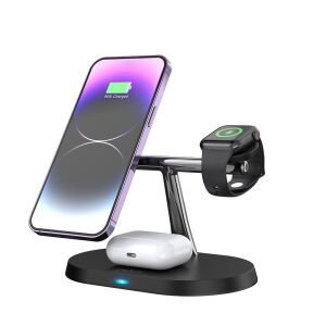 MaXlife 3 az 1-ben Vezeték Nélküli Töltő - iPhone, Apple Watch, AirPods - 15W, Fekete 138929454 - Maxlife