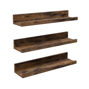 Zestaw 3 drewnianych półek ściennych 138934896 - Meble do salonu