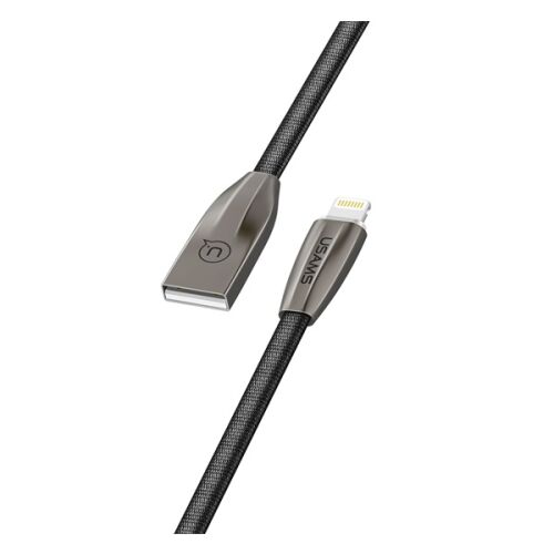 USAMS U-LIGHT USB - Lightning adatkábel - Sötétszürke, LED visszajelző - Kábel