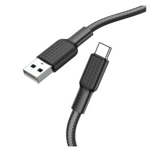 HOCO X69 USB-C Adatkábel - Cipőfűző Design, Fekete/Fehér 138940209 - USB kábel