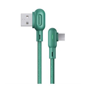 USAMS U57 MicroUSB Adatkábel - Cipőfűző Design, Sötétzöld 138940569 - Adatkábel