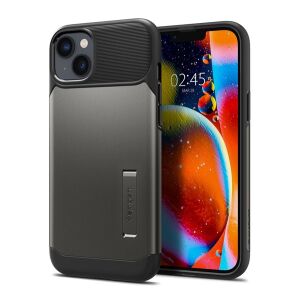 Spigen Slim Armor iPhone 14 Plus ütésálló tok - Sötétszürke, kitámasztó 138940859 - Spigen