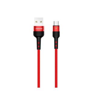 USAMS U26 MicroUSB adatkábel - Piros, LED visszajelző 138942381 - Adatkábel