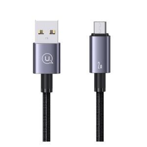 USAMS Micro USB Kábel - Sötétszürke, Gyors Töltés 138943559 - Adatkábel